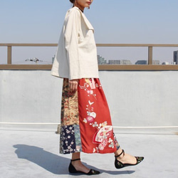 □30%off□着物リメイク○浴衣のフリル袖ワンピース・ロング