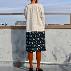 着物リメイク●藍染木綿の着物から作った毎日スカート・L 4枚目の画像