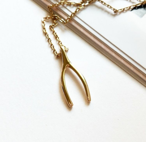 DoriAN純銀手作品牌 Wishbone 歐美暢銷許願骨純銀項鍊18K金 附純銀保證卡 禮物包裝 現貨 第2張的照片