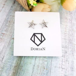 DoriAN獨家設計銀飾品牌 earring 星星 海星 鑽 純銀 耳環 耳針 附保卡精美包裝 禮物 抗過敏材質 現貨 第3張的照片