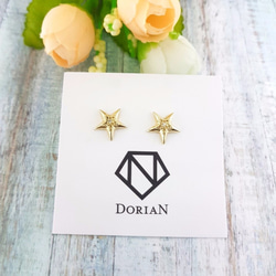 DoriAN銀飾設計品牌 閃耀星星純銀18K金耳環 附純銀保證卡及精美禮物包裝 星星耳環 生日禮物 現貨 第3張的照片