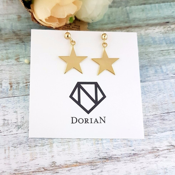 DoriAN獨家設計銀飾手作品牌 star星星純銀耳環 耳針 龐克 18K金 附純銀保證卡及精美禮物包裝 現貨 第3張的照片