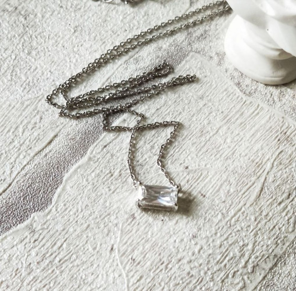 DoriANハンドメイドシルバーデザインブランドファッションスクエアダイヤモンドスターリングシルバーネックレスネックレスドリルで 3枚目の画像