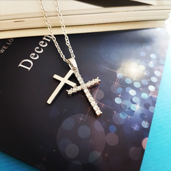 獨家設計DoriAN-Ada系列 最暢銷 雙十字架  十字架 項鍊 黃銅鍍白K 生日禮物 龐克 搖滾 街頭風 禮物 現貨 第3張的照片