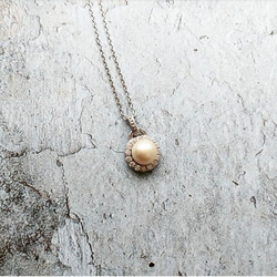 附純銀保證卡DoriAN手作銀飾品牌 經典高級天然淡水珍珠 鑽 純銀 項鍊 附精美包裝拭銀布 珍珠項鍊 現貨 第4張的照片