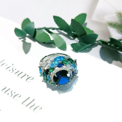 I JEWELRY 頂級手工純銀訂製系列 輕珠璀璨繽紛藍寶石鑽活動純銀戒指 附純銀保證卡精美禮物包裝生日禮物 婚禮 宴會 第4張的照片
