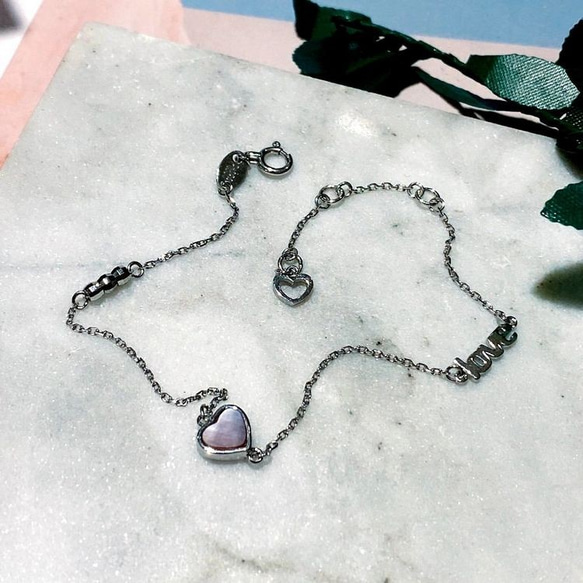 Eli Jewelry 日本進口Pt950鉑金 經典LOVE小愛心Pt950鉑金手鍊 附金飾保證卡 精美禮物包裝 第4張的照片