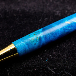 スタビライズドウッド製ボールペン　メープルバール　ライトニングブルー 6枚目の画像