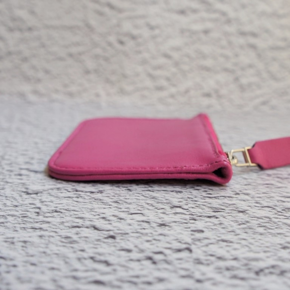 ラム薄い財布 - ピンク 4枚目の画像