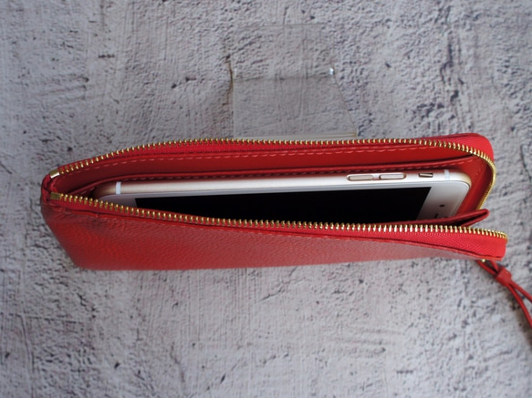 明るい赤色 - ミニマリストテクスチャーダブルレザーハンドバッグ 5枚目の画像