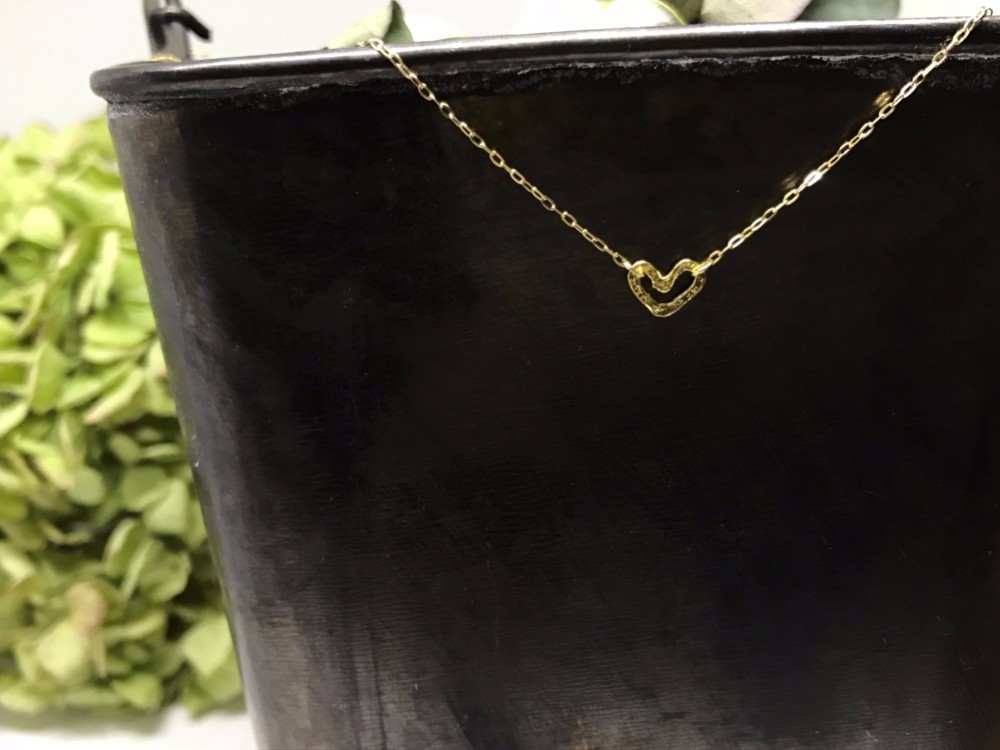 ◆K10◆ オープンハートのネックレス