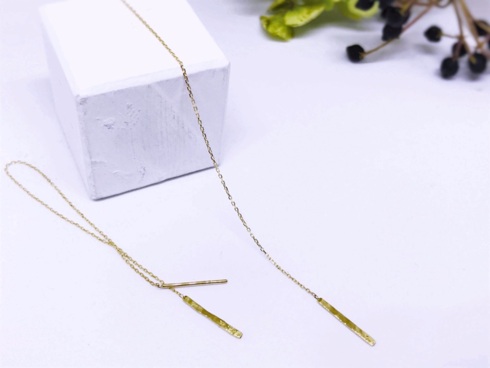 ◆K10◆ シンプルなプレートのアメリカンピアス