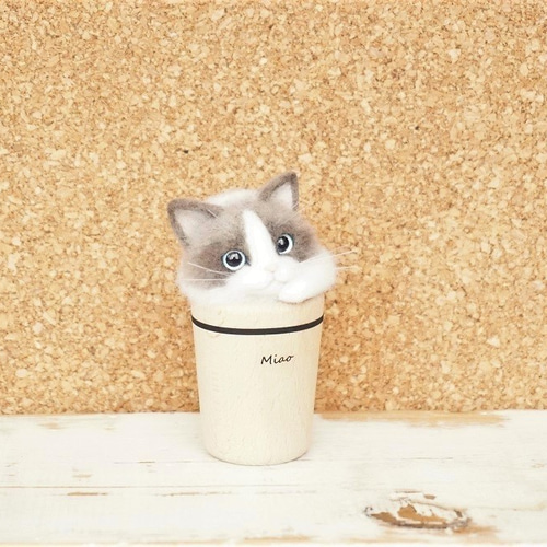 羊毛フェルト 猫 再販リクエスト受付中です （MEBARU 羊毛
