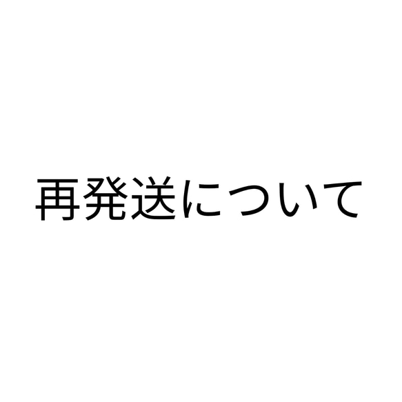 再発送のご案内 1枚目の画像