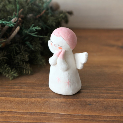 陶器で作った天使 祈り(B) その他人形 福雪のAtelier hukuyuki 通販