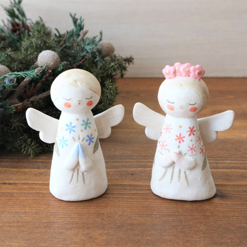 人形　天使　陶器　デンマーク　置物　インテリア　工芸品　美術品　A2653 人形 天使 陶器 デンマーク 置物 インテリア 工芸品 美術品