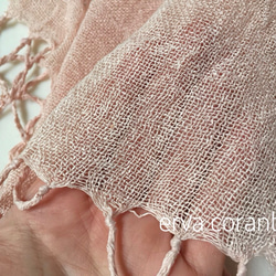 【受注製作】ローズヒップ染め平織りローシルクストール 3枚目の画像