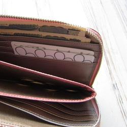 　送料無料　人気ナンバーワンカラー薄くて軽いエナメルロング長財布一番人気桜ローズ 7枚目の画像