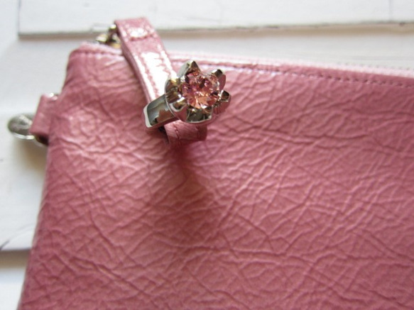 　送料無料　人気ナンバーワンカラー薄くて軽いエナメルロング長財布一番人気桜ローズ 9枚目の画像