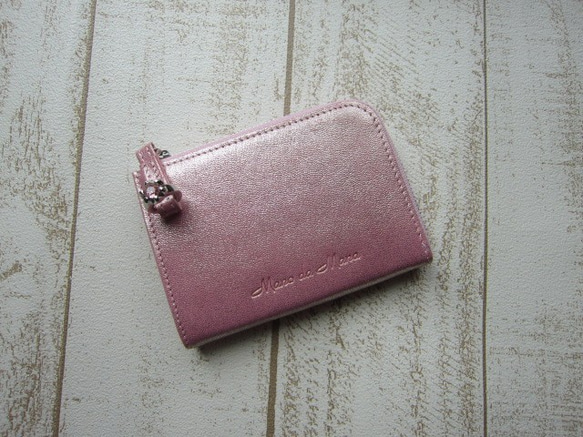 送料無料　ミニマルな財布　人気カラー　ピンク 2枚目の画像