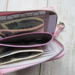 送料無料　ミニマルな財布　人気カラー　ピンク 4枚目の画像