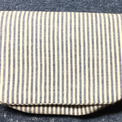 青に白のストライプの移動ポケット(クリップ付き) 1枚目の画像