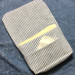 青に白のストライプの移動ポケット(クリップ付き) 3枚目の画像