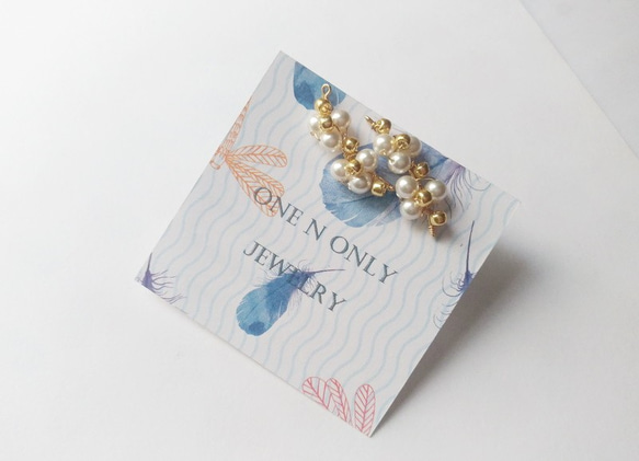 綻放的Swarovski珍珠耳環夾 / Blooms Swarovski pearl earring. 第4張的照片