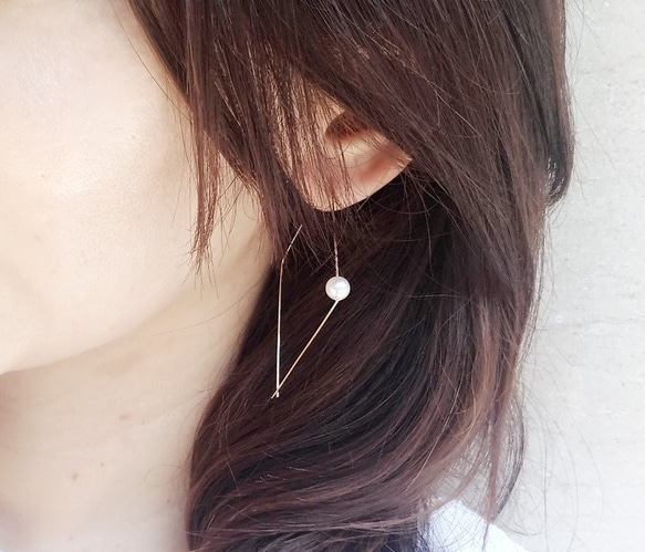 簡潔珍珠大耳環 / The one  Swarovski  Pearl 14KGF earring. 禮物. 聖誕節. 第1張的照片