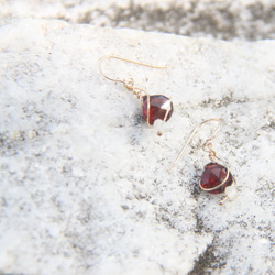 嫣紅石榴石耳環/ Bright Red Garnet earring 第2張的照片