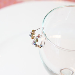 甜美迷幻彩石耳環/ Colorful multi semi stones14KGF earring 第4張的照片