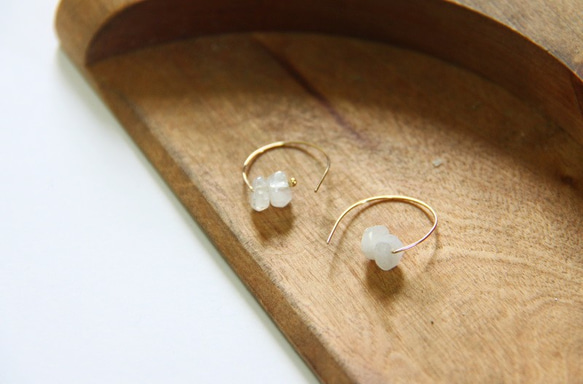 月光石耳環 / Moonstone 14K GF earring 第1張的照片