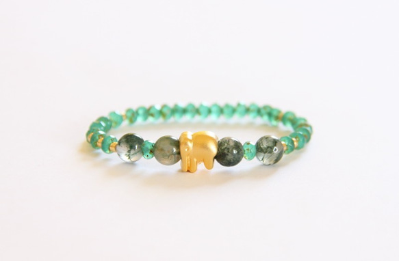 時尚能量珠寶系列-水草瑪瑙園珠手鍊/ Moss Agate bracelet 第1張的照片