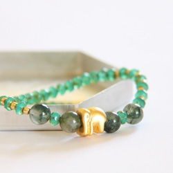 時尚能量珠寶系列-水草瑪瑙園珠手鍊/ Moss Agate bracelet 第2張的照片