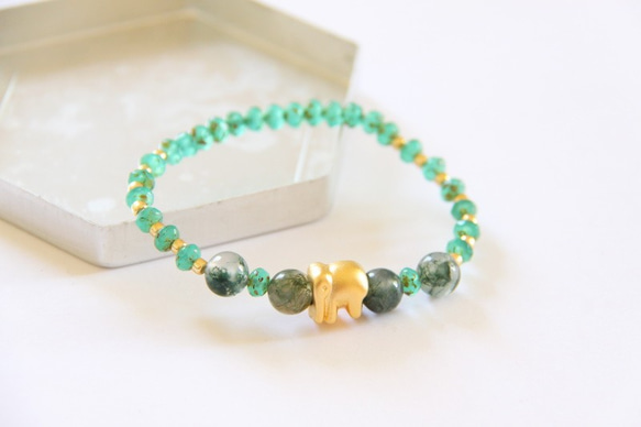 時尚能量珠寶系列-水草瑪瑙園珠手鍊/ Moss Agate bracelet 第3張的照片