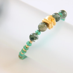 時尚能量珠寶系列-水草瑪瑙園珠手鍊/ Moss Agate bracelet 第5張的照片