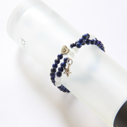 時尚能量珠寶系列-青金石貓眼石雙環手鍊/ Lapis Lazuli & cat's eye bracelet 第3張的照片