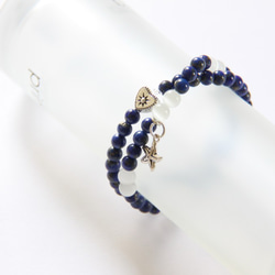 時尚能量珠寶系列-青金石貓眼石雙環手鍊/ Lapis Lazuli & cat's eye bracelet 第4張的照片