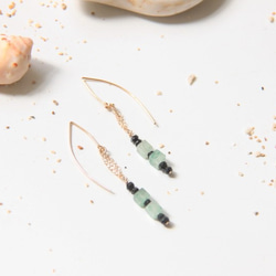 東菱石耳環/  Aventurine 14KGF long dangle earring 第2張的照片