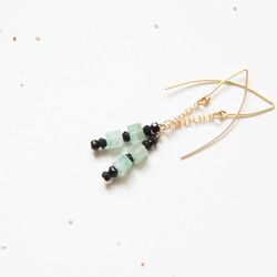 東菱石耳環/  Aventurine 14KGF long dangle earring 第6張的照片