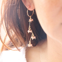 粉紅蛋白石14KGF耳環/ pink opal 14KGF earring 第2張的照片