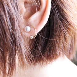Dot & Dot 14K包金 施華洛世奇水晶珍珠無痛夾式耳環 第6張的照片