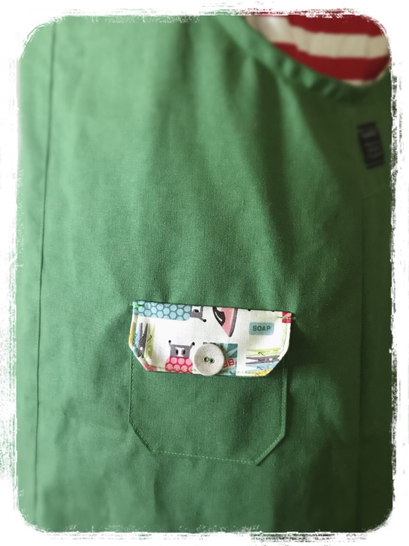 ハーフリネンのジャンパースカート(グリーン)☆セール 3枚目の画像