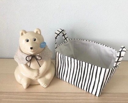 布バスケット モノクロ フリーボックス・小物入れ tammikuu lunta 通販