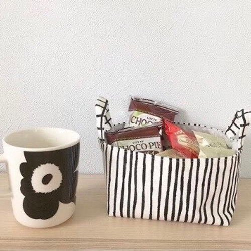 布バスケット 布バスケット モノクロ フリーボックス・小物入れ tammikuu lunta 通販