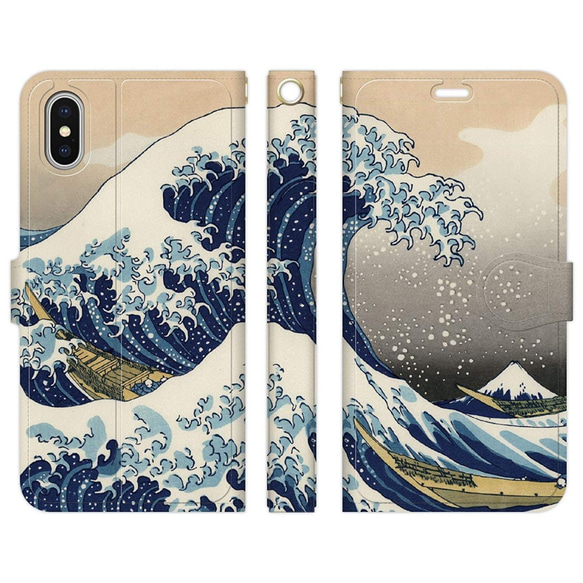 手帳型 スマホケース iPhone 各種対応 名画☆ 葛飾北斎 富嶽三十六景 