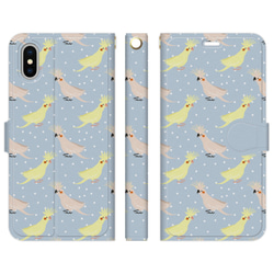 手帳型 スマホケース iPhone/アンドロイド 各種対応  イラスト パターン オカメインコ 1枚目の画像