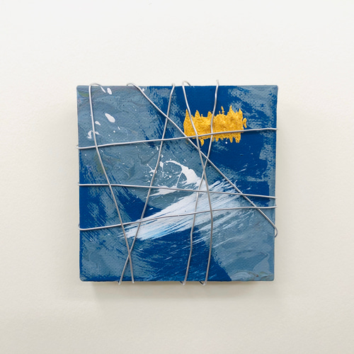 現代アート 62×44㎝ デニム 絵画 原画 抽象画 アートパネル