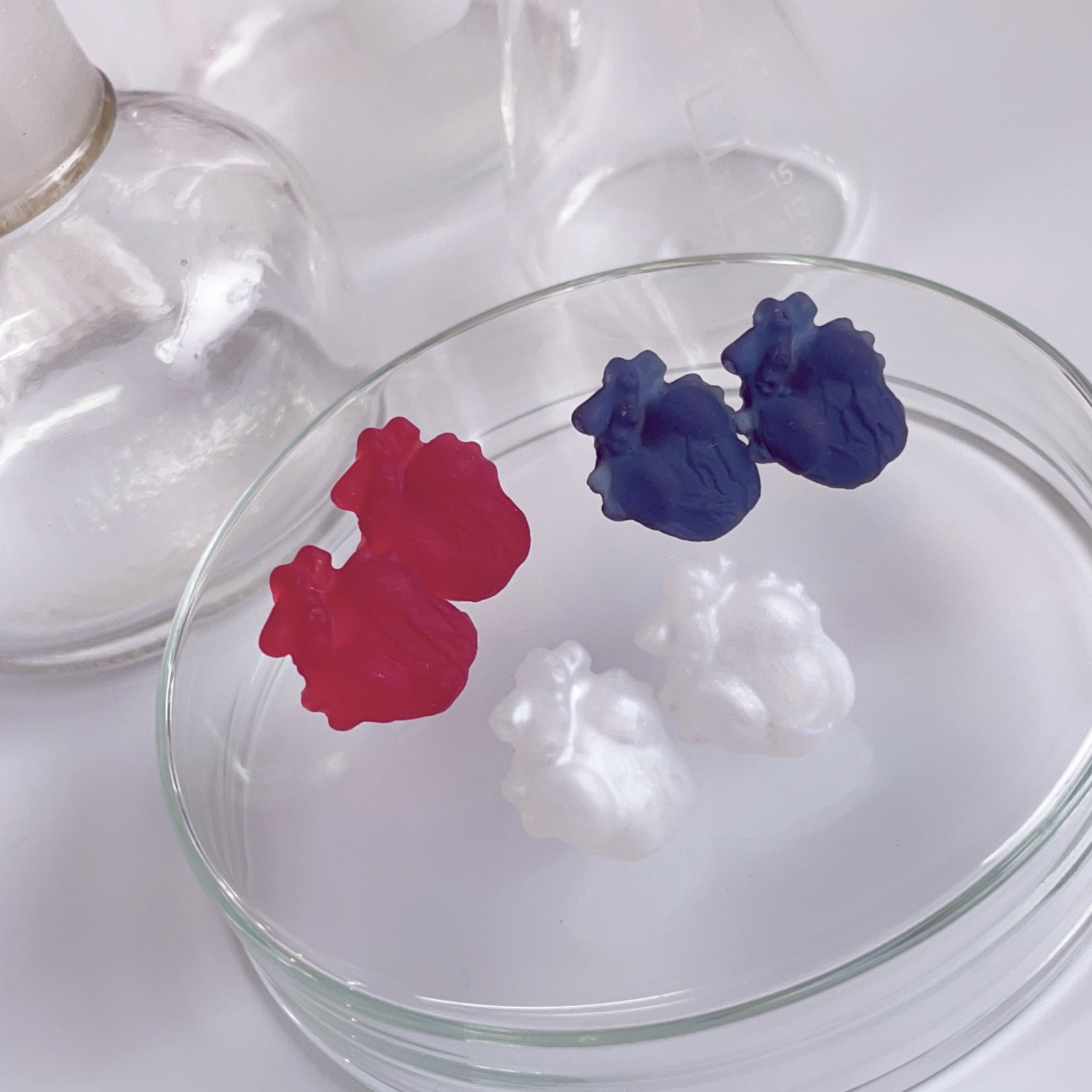 しっとり心臓ピアス3種