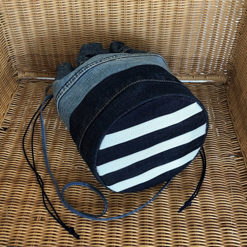 送料無料】【アウトレット品】デニム リメイク バケツ巾着 ショルダー 